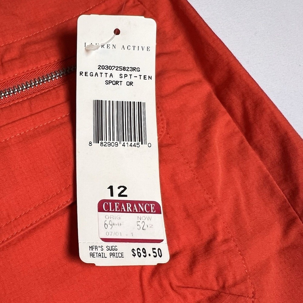 Lauren Active Ralph Lauren Orange Regatta Sport Shorts Womens 12 NWT - Picture 3 of 4